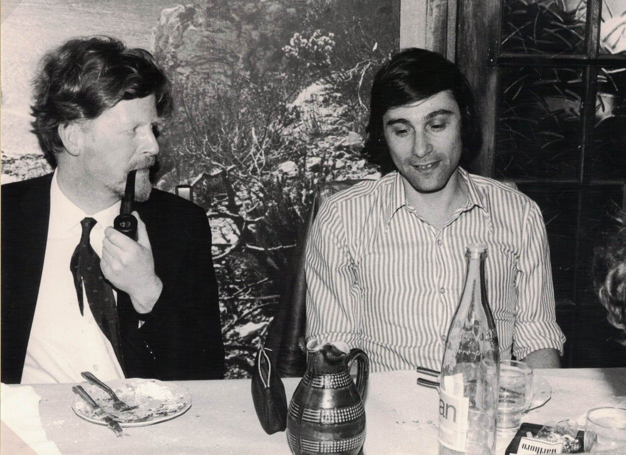Photo of Peter Wynn and Claude Brezinski sitting at the restaurant